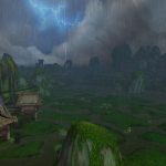 Mists of Pandaria lightning over village.